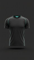 Black Technical Training Tee Aqua Accent