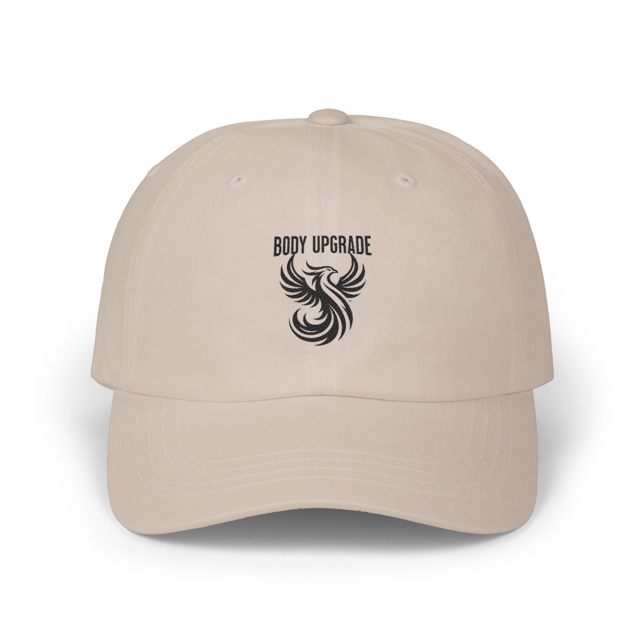 Body Upgrade Phoenix Cap — Embroidered Phoenix Hat with "Body Upgrade" Text