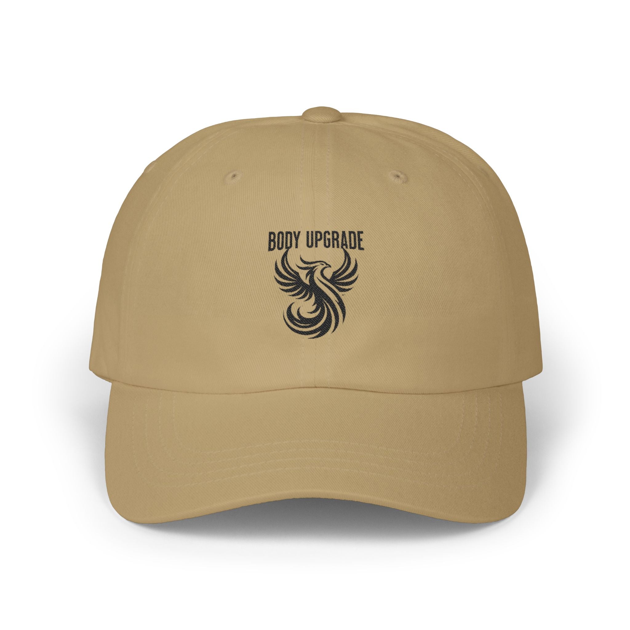 Body Upgrade Phoenix Cap — Embroidered Phoenix Hat with "Body Upgrade" Text