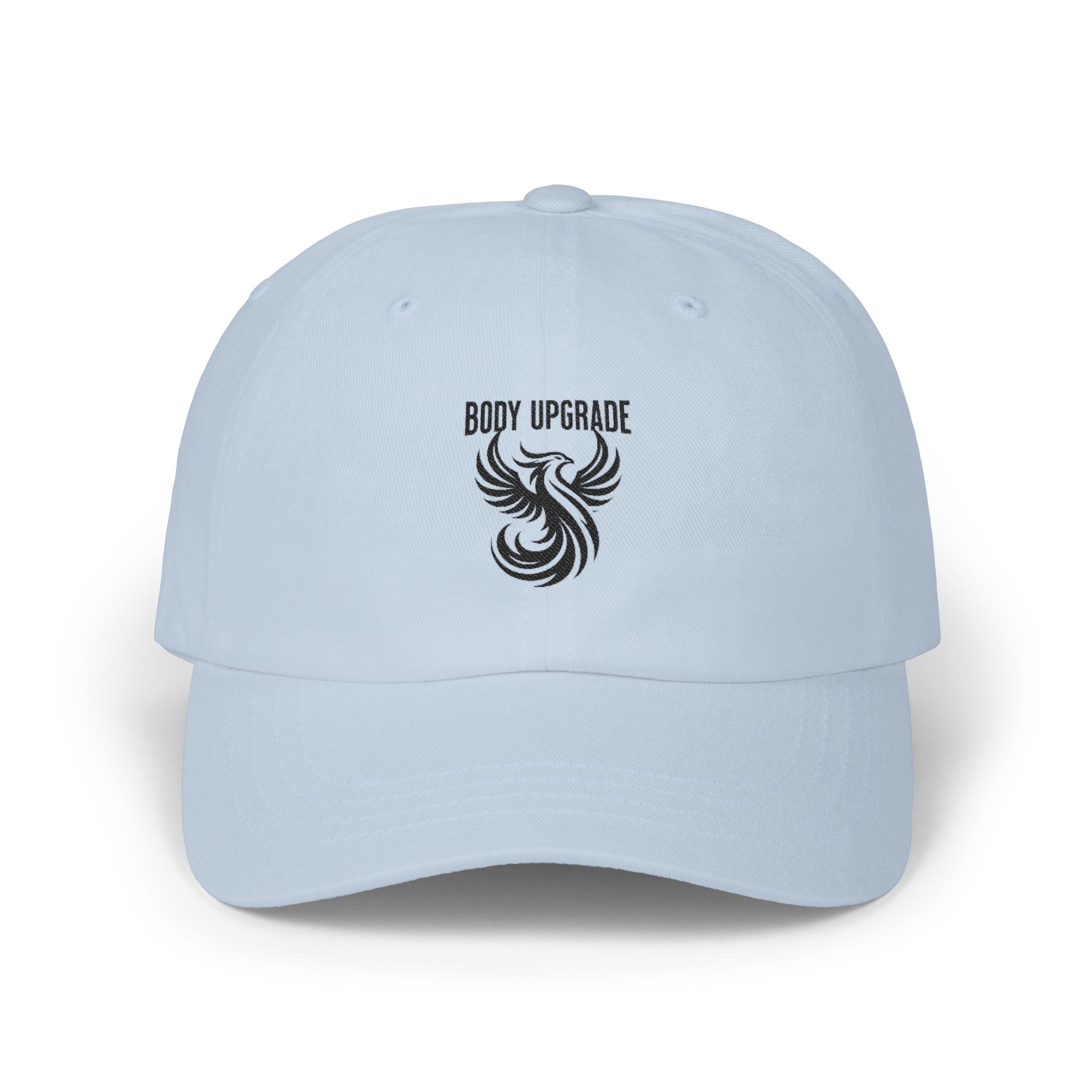 Body Upgrade Phoenix Cap — Embroidered Phoenix Hat with "Body Upgrade" Text