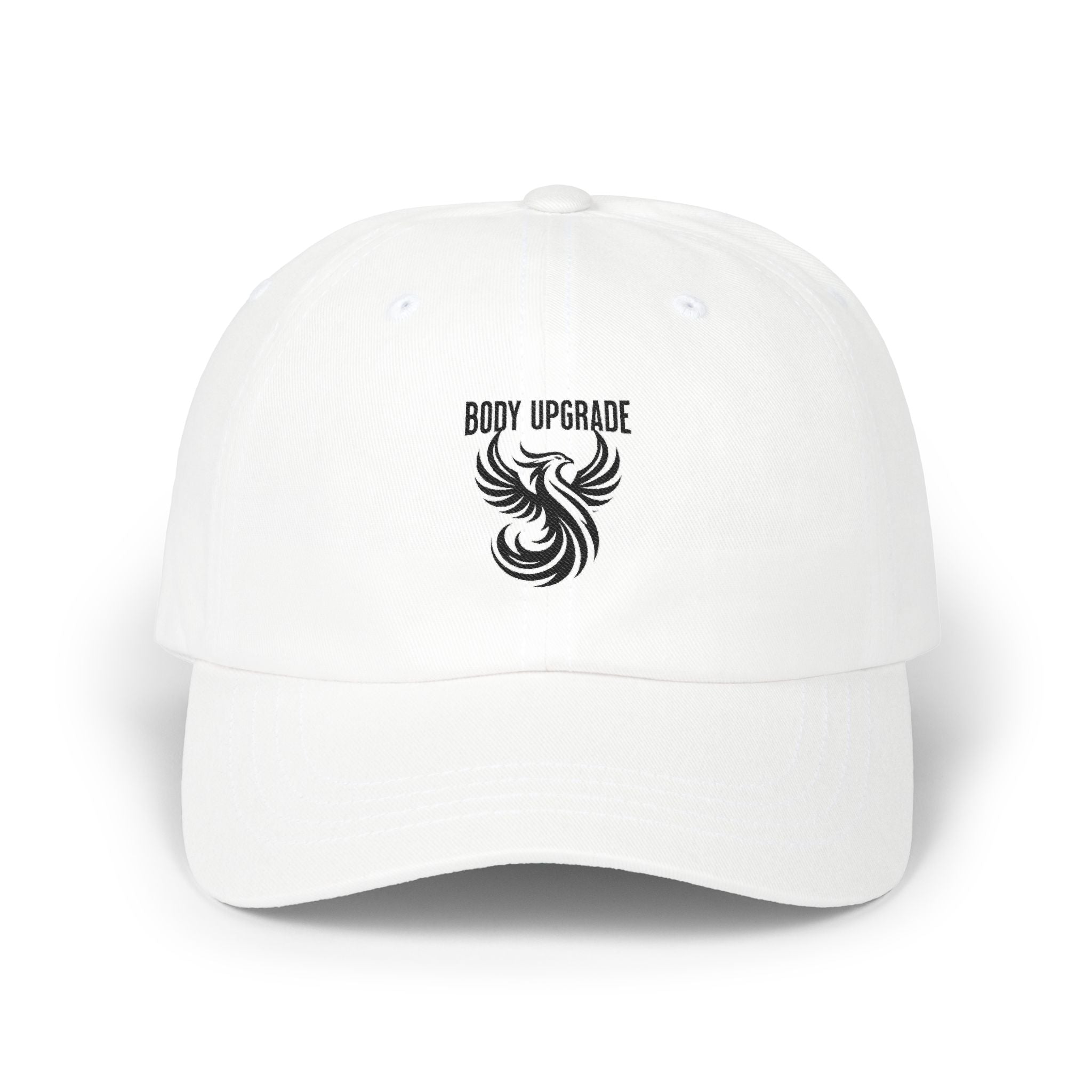 Body Upgrade Phoenix Cap — Embroidered Phoenix Hat with "Body Upgrade" Text