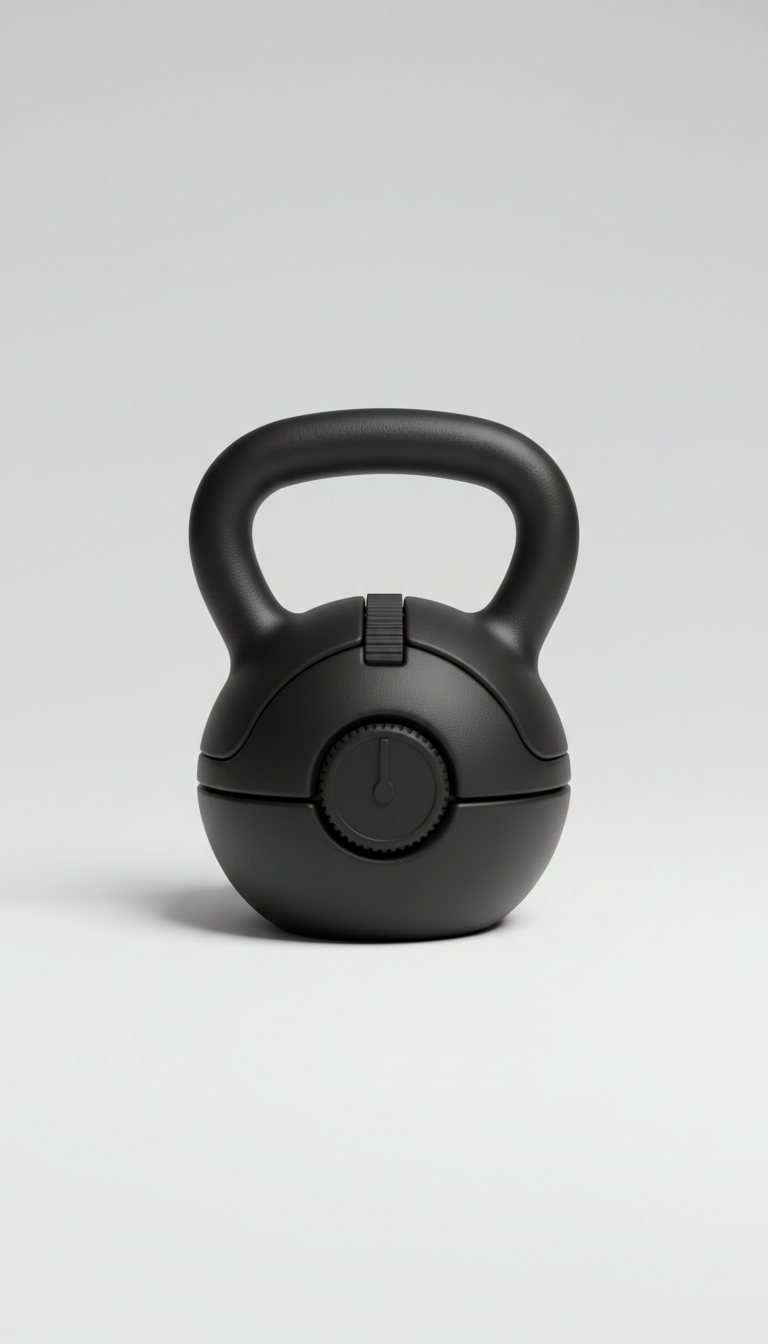 Matte black adjustable kettlebell