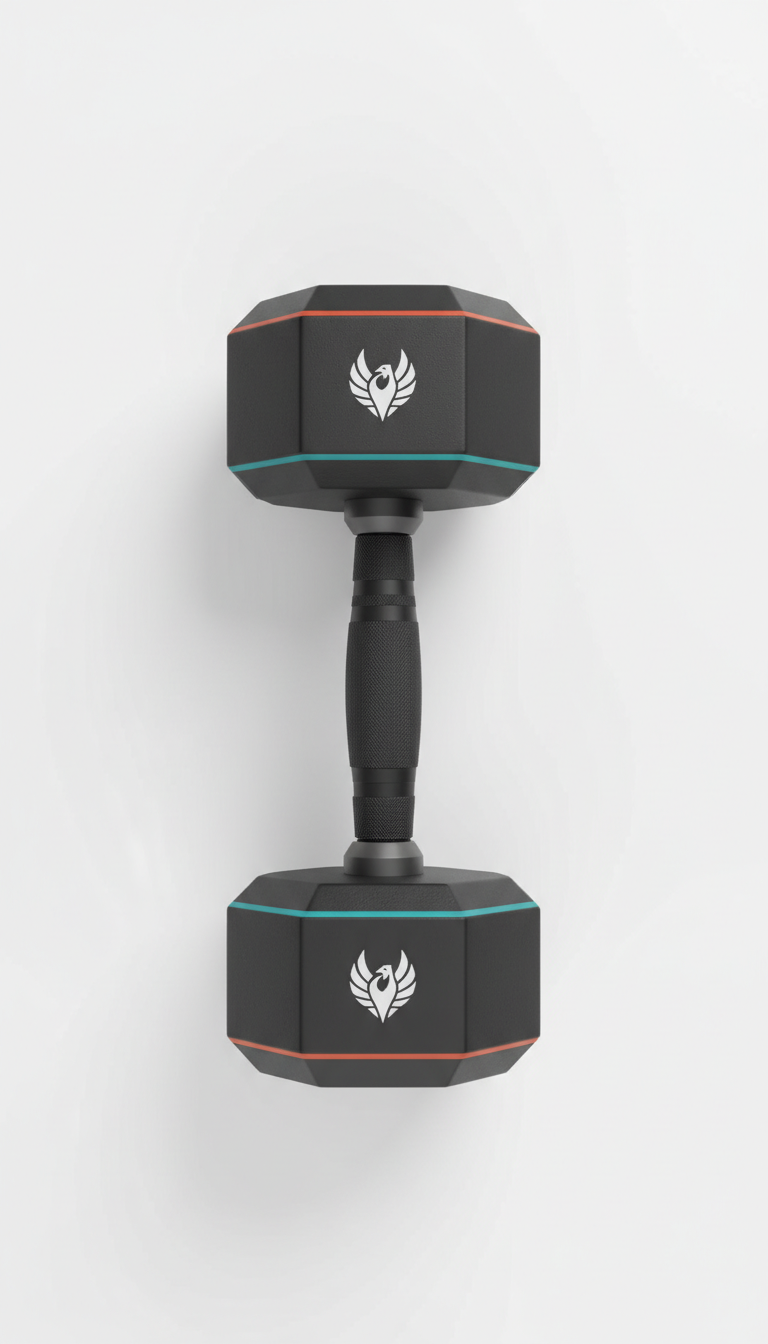 Matte Black Dumbbells with Logo